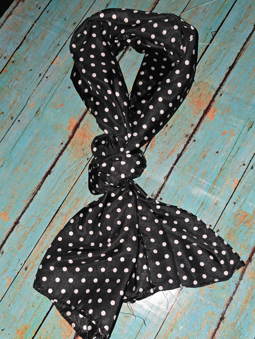 REVOLVE | Women | Black Scarf with White Polka Dots | 52×16 inches